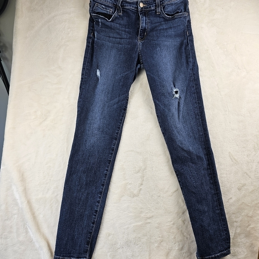 Flying Monkey Platinum Jeans 30 Women’s Dark Wash Lightly Distressed Skinny